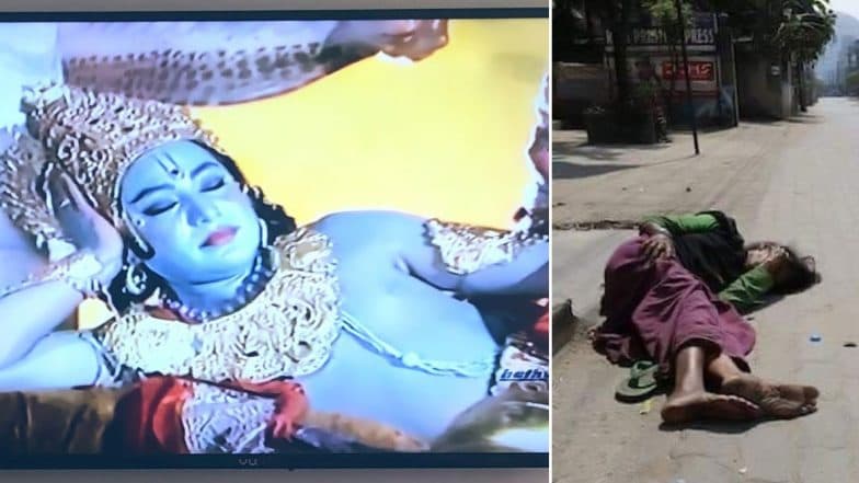 India Under Lockdown: Prasar Bharati Asks Netizens to Post Pics of Them Watching Ramayana and Mahabharat on DD, Twitterati Respond With ‘Heartbreaking’ Visuals